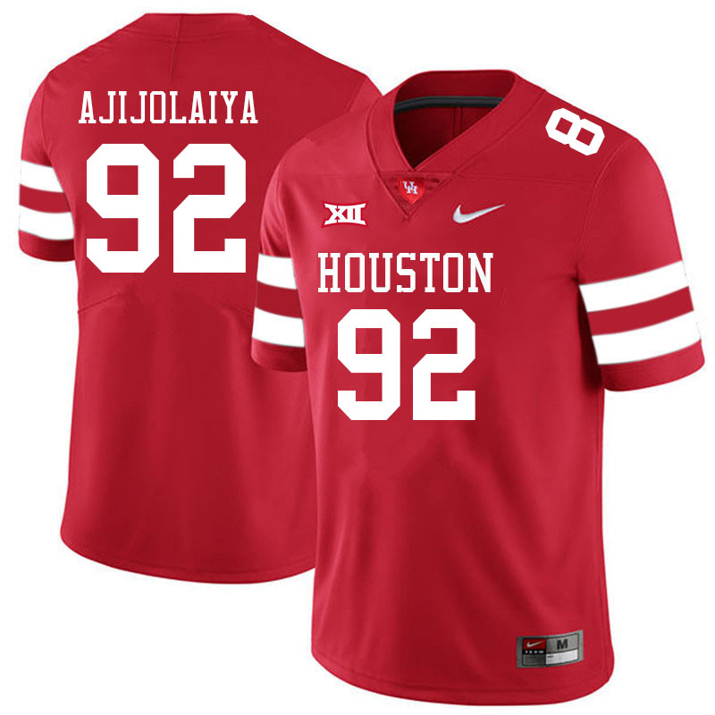 Men-Youth #92 Hakeem Ajijolaiya Houston Cougars College Big 12 Conference Football Jerseys Sale-Red